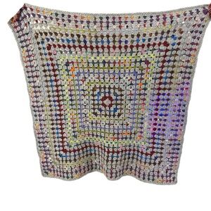 Handmade Baby Afghan - Wool 27” x 27”